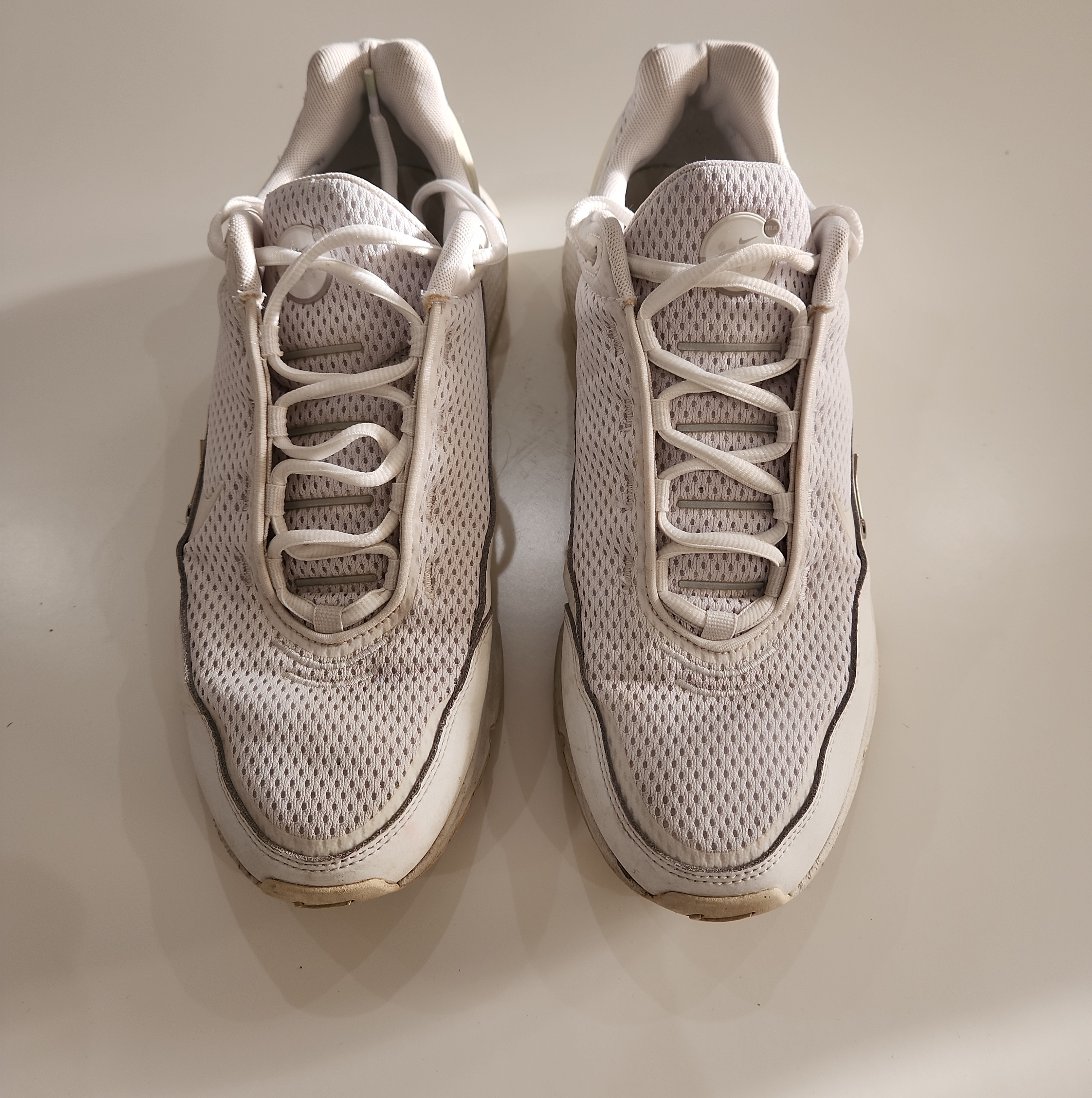 White Mesh Athletic Sneakers - Neutral Style